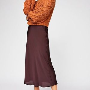 Brand New (w/ tags) Free People Maxi Satin Skirt